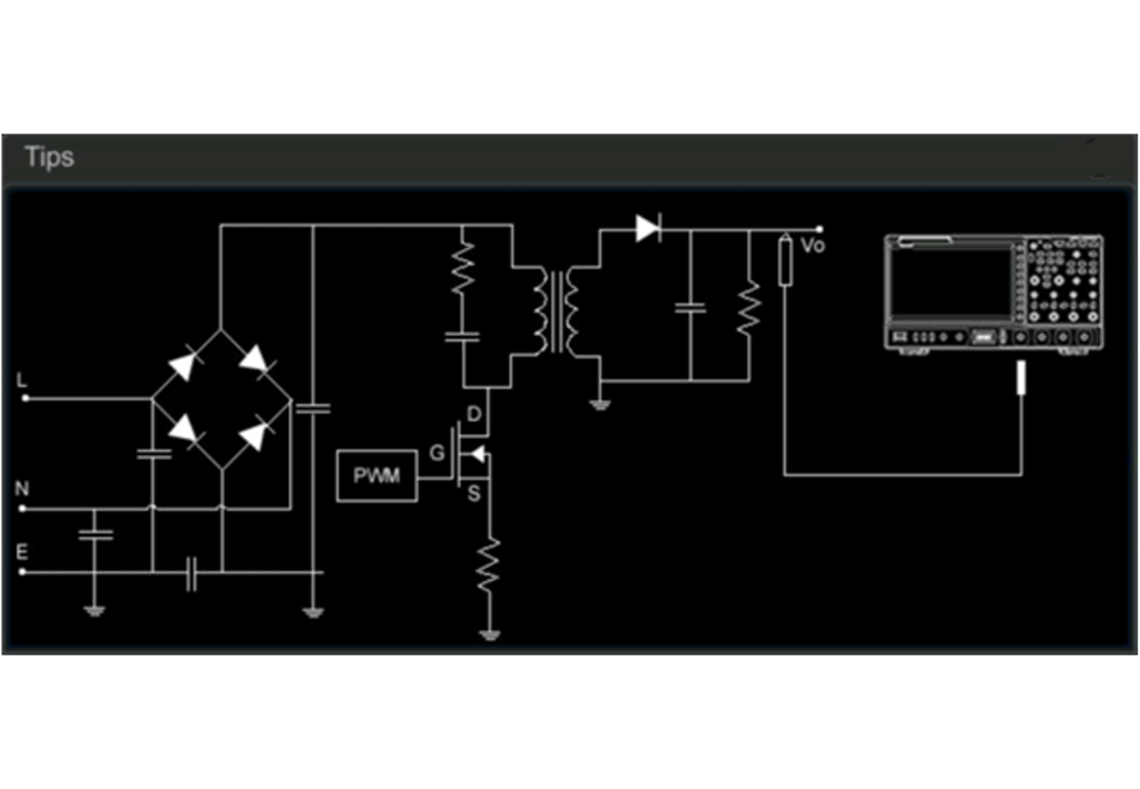전원 리플 테스트 회로 다이어그램