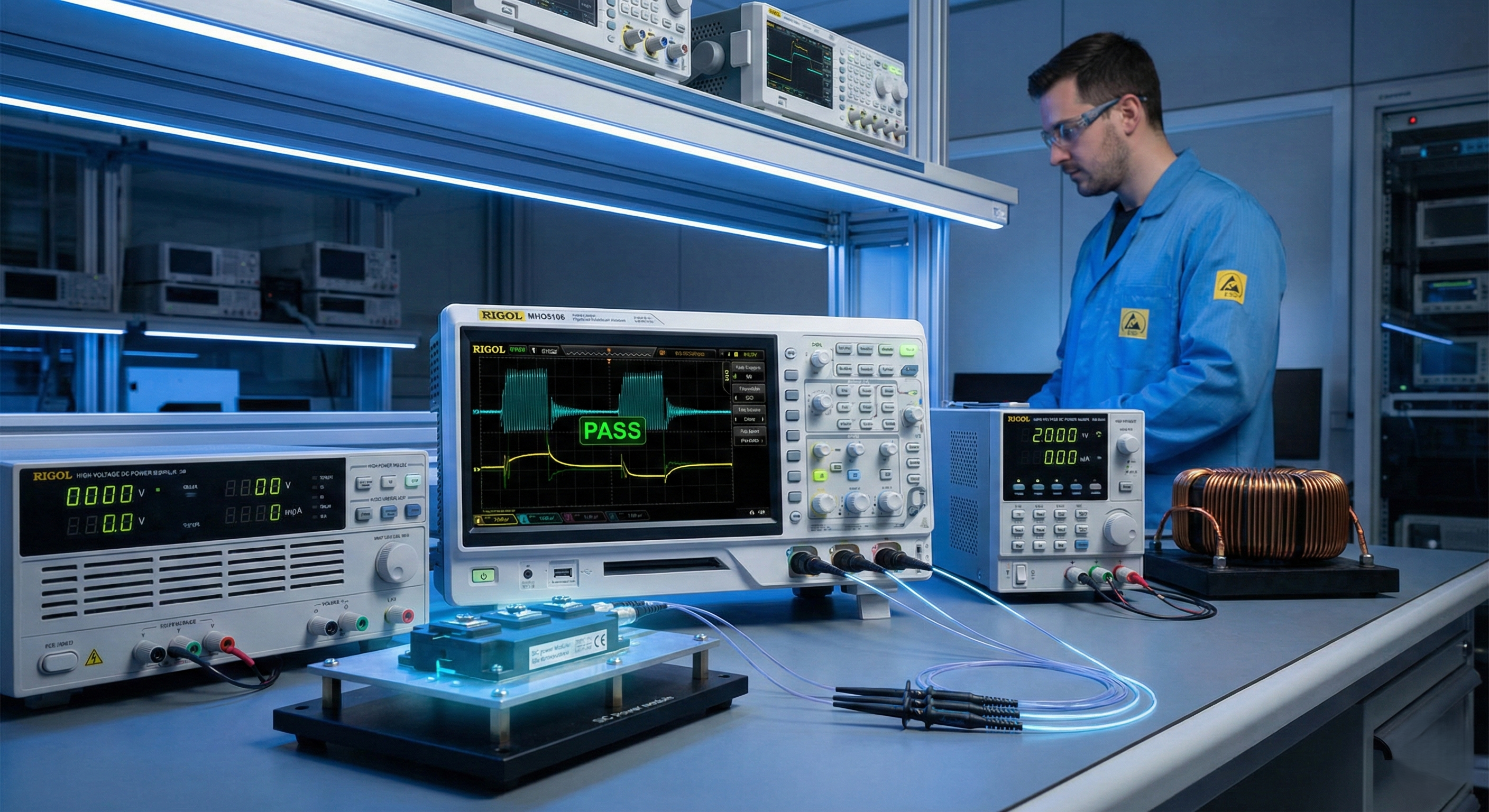 SiC MOSFET, IGBT, 더블 펄스 테스트(DPT), 스위칭 손실, 역회복 특성, 광 절연 프로브, RIGOL MHO5000, 180dB CMRR