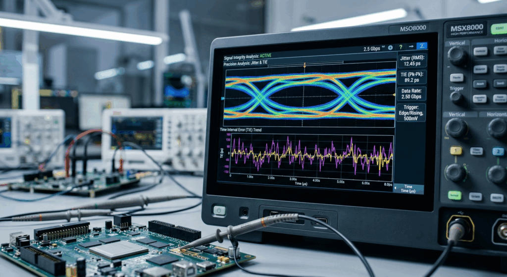 Jitter Analysis, 지터분석, Time Interval Error (TIE), Signal Integrity, Clock Recovery, MSO8000, 디지털 신호 정밀도, 신호 무결성
